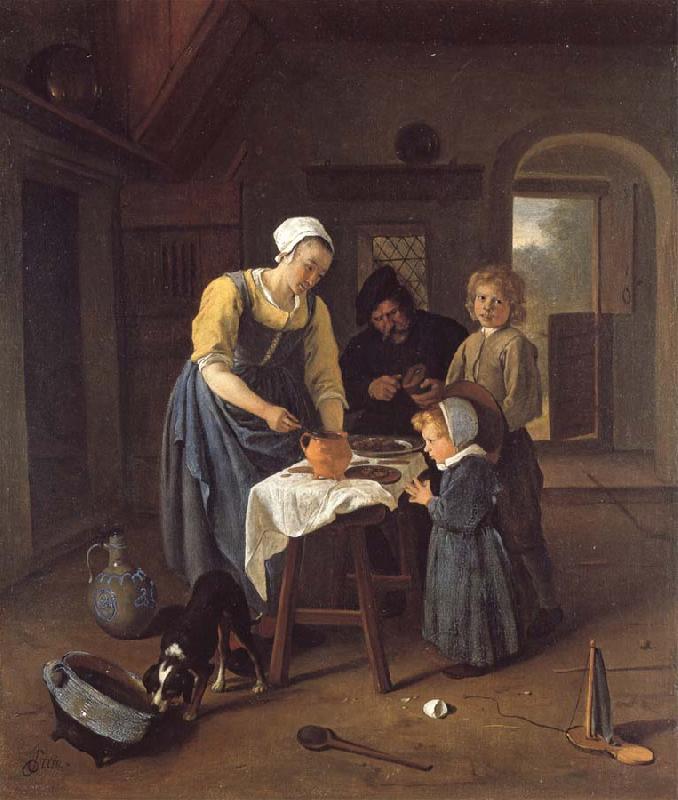 Jan Steen A Peasant Family at Mel-time France oil painting art